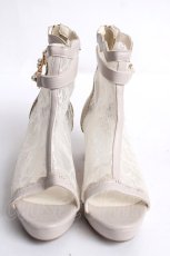 画像1: axes femme / オープントゥレースブーツ L 生成り Y-26-08-12-034-AX-SH-SZ-ZY (1)
