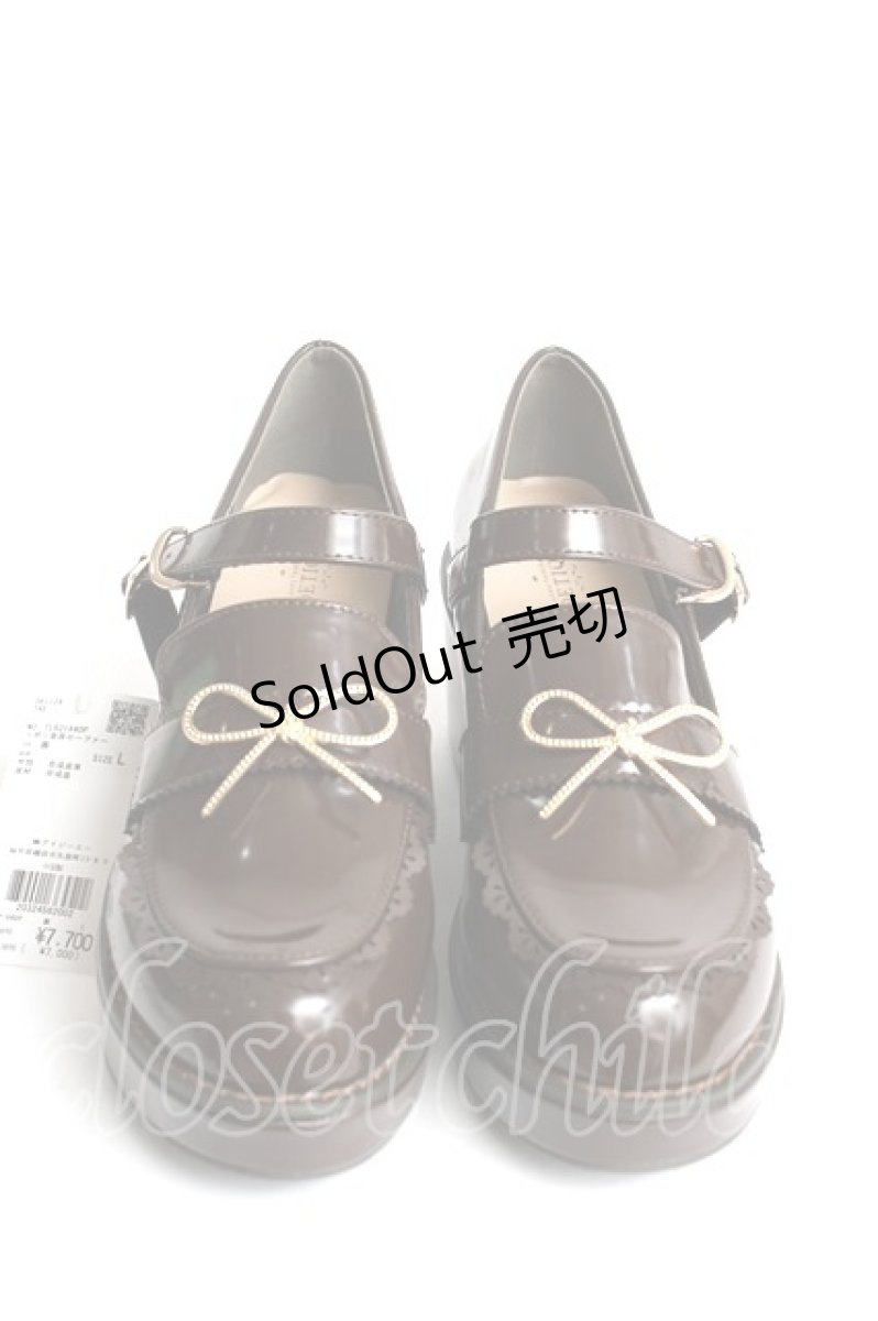 画像1: axes femme POETIQUE / リボン金具ローファー L 茶 Y-26-08-12-035-AX-SH-SZ-ZY (1)