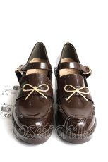 画像1: axes femme POETIQUE / リボン金具ローファー L 茶 Y-26-08-12-035-AX-SH-SZ-ZY (1)
