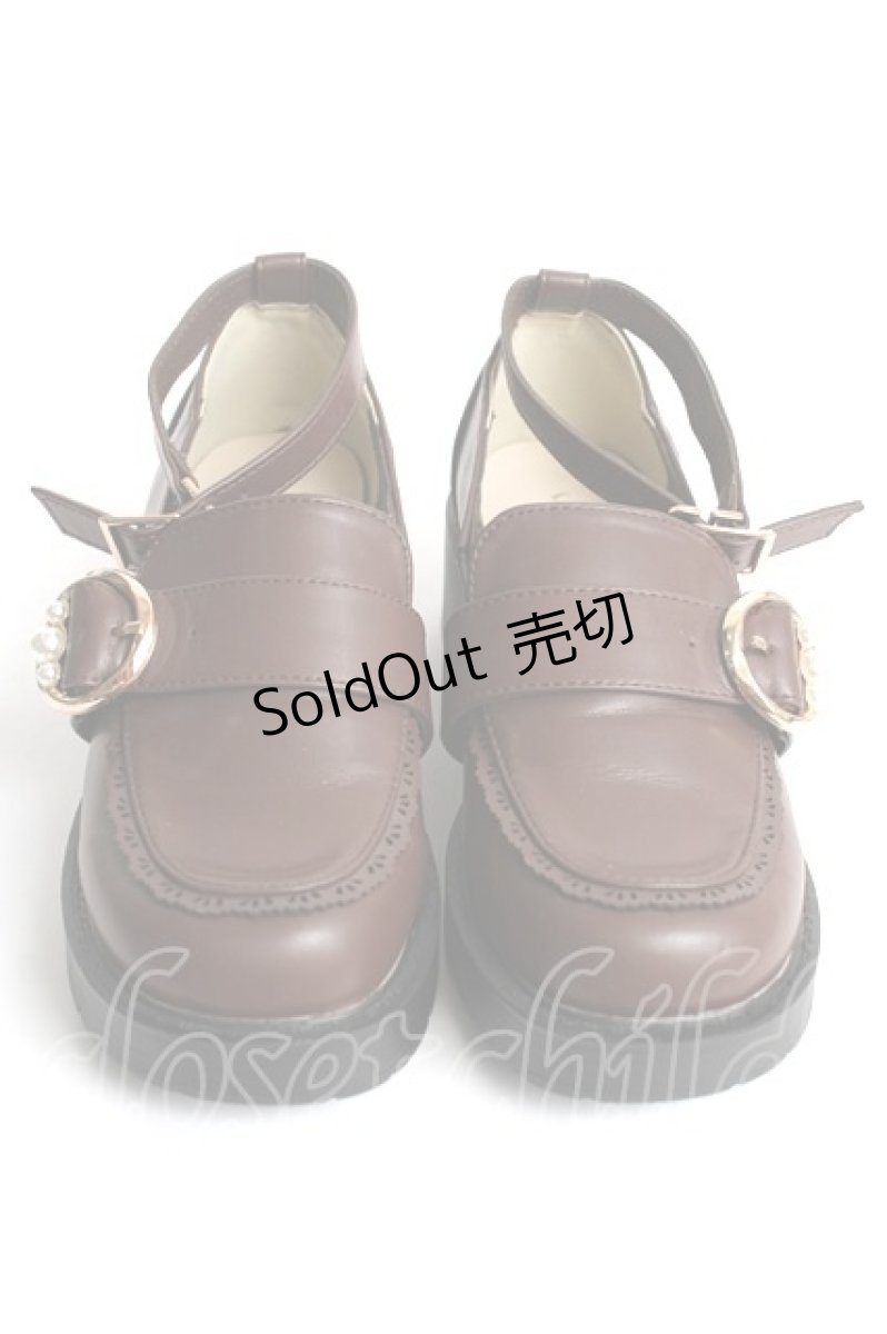 画像1: axes femme POETIQUE / バックル付ローファー L 茶 Y-26-08-12-036-AX-SH-SZ-ZY (1)