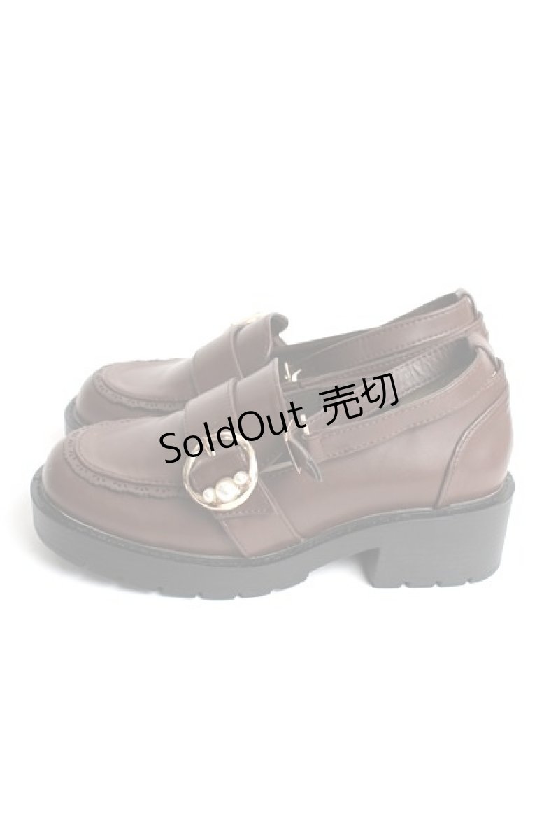 画像2: axes femme POETIQUE / バックル付ローファー L 茶 Y-26-08-12-036-AX-SH-SZ-ZY (2)