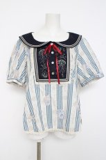 画像1: NyaNya(海外ロリータ) / Go To the Sea セーラーカラー半袖トップス XXL ネイビー Y-26-08-16-036-LO-BL-SZ-ZY (1)