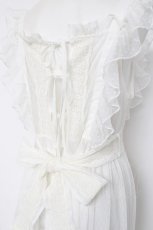 画像4: Chalmiere / ドットチュールエプロン M 白 Y-26-08-16-040-AX-OP-SZ-ZY (4)