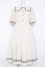 画像1: m petit by misako / リボン付セーラーワンピース M 淡薄橙 Y-26-08-16-049-LO-OP-SZ-ZY (1)