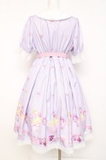 画像2: Chalmiere / パンジーカップケーキ柄ワンピース M ラベンダー Y-26-08-16-055-AX-AC-SZ-ZY (2)