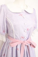 画像3: Chalmiere / パンジーカップケーキ柄ワンピース M ラベンダー Y-26-08-16-055-AX-AC-SZ-ZY (3)