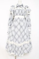 画像1: Hoshibako Works / 【路面店限定販売】リリアンヌ姉妹 チェックワンピース(ロング丈)  グレー Y-26-08-16-061-LO-OP-SZ-ZY (1)