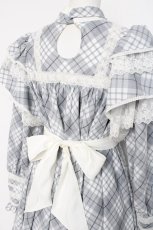 画像4: Hoshibako Works / 【路面店限定販売】リリアンヌ姉妹 チェックワンピース(ロング丈)  グレー Y-26-08-16-061-LO-OP-SZ-ZY (4)