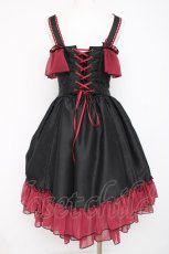 画像3: ATELIER PIERROT / Rosarium Nocturne JumperSkirt  ブラック×レッド Y-26-08-16-064-EL-OP-SZ-ZY (3)