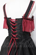 画像4: ATELIER PIERROT / Rosarium Nocturne JumperSkirt  ブラック×レッド Y-26-08-16-064-EL-OP-SZ-ZY (4)
