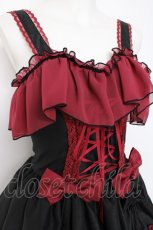 画像5: ATELIER PIERROT / Rosarium Nocturne JumperSkirt  ブラック×レッド Y-26-08-16-064-EL-OP-SZ-ZY (5)