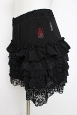 画像2: Ozz oneste / 薔薇刺繍フリルパンツ  黒 Y-26-08-16-071-OO-PA-SZ-ZY (2)