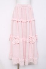 画像1: axes femme POETIQUE / シアーギンガムティアードスカート M ピンク Y-26-08-16-085-AX-SK-SZ-ZY (1)