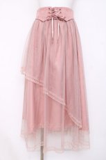 画像1: axes femme POETIQUE / ベルト付チュールイレヘムスカート M アワピンク Y-26-08-16-086-AX-SK-SZ-ZY (1)