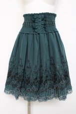 画像1: axes femme / ハイウエスト刺繍スカート M グリーン Y-26-08-16-097-AX-SK-SZ-ZY (1)
