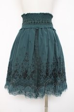 画像2: axes femme / ハイウエスト刺繍スカート M グリーン Y-26-08-16-097-AX-SK-SZ-ZY (2)