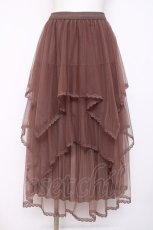 画像1: axes femme / チュールレイヤードスカート M 茶 Y-26-08-16-103-AX-SK-SZ-ZY (1)