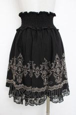 画像2: axes femme / 刺繍入りハイウエストスカート M 黒 Y-26-08-16-108-AX-SK-SZ-ZY (2)
