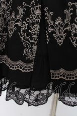 画像3: axes femme / 刺繍入りハイウエストスカート M 黒 Y-26-08-16-108-AX-SK-SZ-ZY (3)
