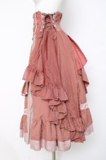画像2: Ozz oneste / 薔薇刺繍ティアードスカート  ピンク Y-26-08-16-112-OO-SK-SZ-ZY (2)
