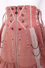 画像5: Ozz oneste / 薔薇刺繍ティアードスカート  ピンク Y-26-08-16-112-OO-SK-SZ-ZY (5)