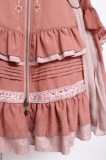 画像6: Ozz oneste / 薔薇刺繍ティアードスカート  ピンク Y-26-08-16-112-OO-SK-SZ-ZY (6)