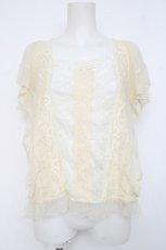 画像1: axes femme / 異素材切り替えレーシーPO M 生成り Y-26-08-16-013-AX-TO-SZ-ZY (1)