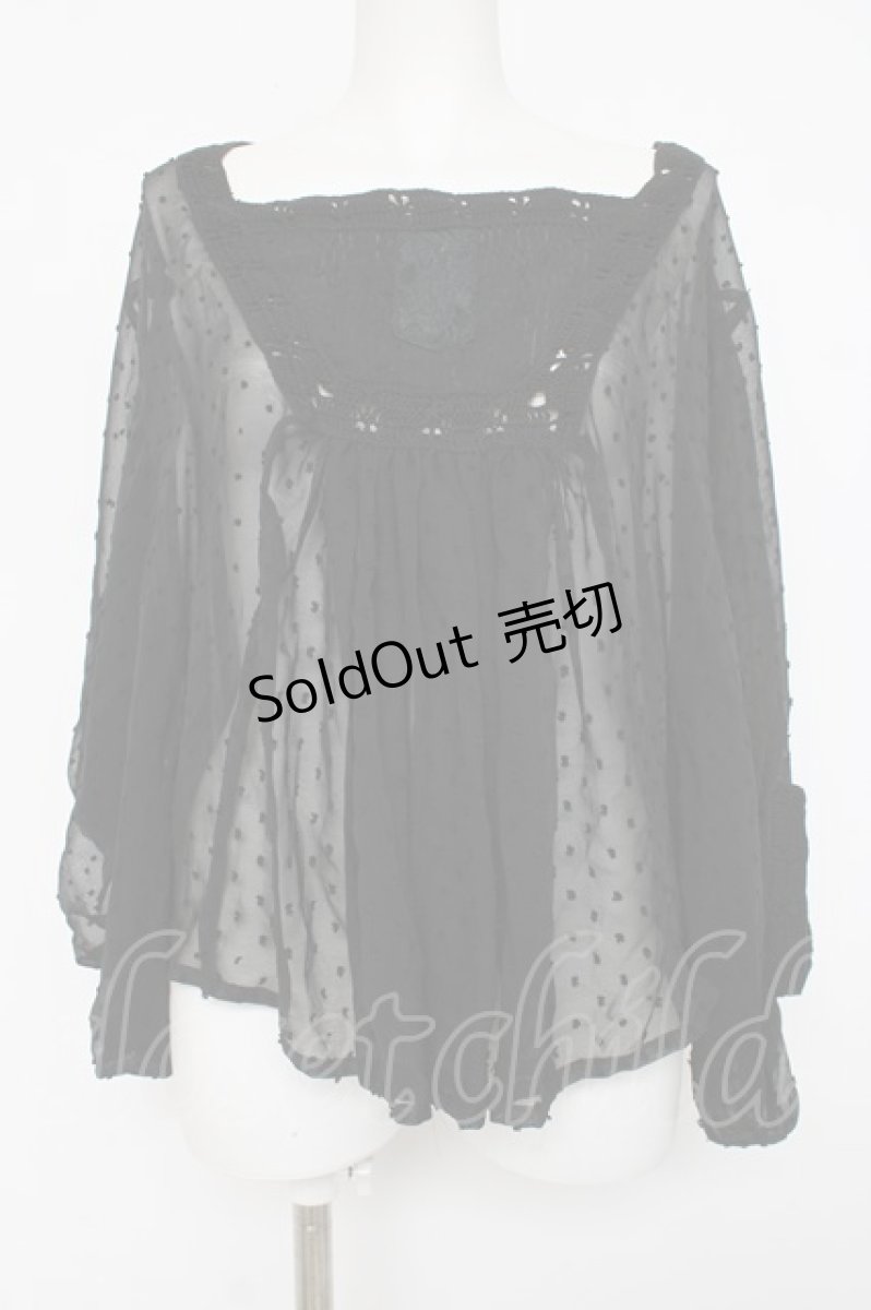 画像1: axes femme / ドットシアートップス M 黒 Y-26-08-16-020-AX-TO-SZ-ZY (1)