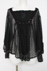画像1: axes femme / ドットシアートップス M 黒 Y-26-08-16-020-AX-TO-SZ-ZY (1)