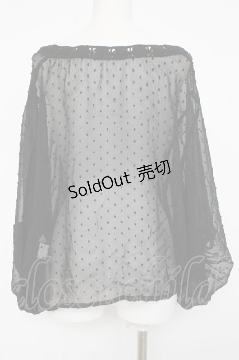 画像2: axes femme / ドットシアートップス M 黒 Y-26-08-16-020-AX-TO-SZ-ZY (2)