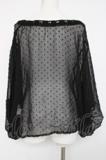 画像2: axes femme / ドットシアートップス M 黒 Y-26-08-16-020-AX-TO-SZ-ZY (2)