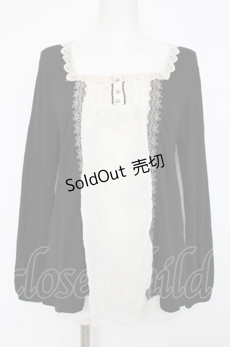 画像1: axes femme / カットワークレースプルオーバー M 黒 Y-26-08-16-023-AX-TO-SZ-ZY (1)