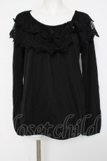 画像1: axes femme / レースケープ風プルオーバー M 黒 Y-26-08-16-025-AX-TO-SZ-ZY (1)