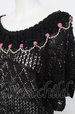 画像3: axes femme / 巻き薔薇パールニットトップス M 黒 Y-26-08-16-029-AX-TO-SZ-ZY (3)