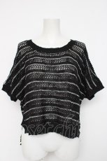 画像1: axes femme / ラメスリットボーダーニット M 黒 Y-26-08-16-030-AX-TO-SZ-ZY (1)