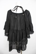 画像2: axes femme / コットン風ポンチョチュニック F 黒 Y-26-08-18-033-AX-TO-SZ-ZY (2)