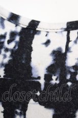 画像3: Ozz Croce / ムラ染めサイドギャザータンクトップ  白×黒 Y-26-08-18-044-OO-TO-SZ-ZY (3)