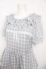 画像3: Lolime by mellfy memory / check puff sleeve dress M ブルー Y-26-08-18-076-LO-OP-SZ-ZY (3)