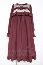 画像1: Melody BasKet / フリルドールハイウエストワンピース M ボルドー Y-26-08-18-094-LO-OP-SZ-ZY (1)