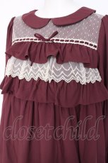 画像4: Melody BasKet / フリルドールハイウエストワンピース M ボルドー Y-26-08-18-094-LO-OP-SZ-ZY (4)
