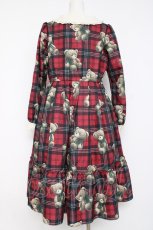 画像2: Emily Temple cute / Teddy Bear Tartanワンピース  赤 Y-26-08-18-096-ET-OP-SZ-ZY (2)