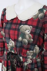 画像4: Emily Temple cute / Teddy Bear Tartanワンピース  赤 Y-26-08-18-096-ET-OP-SZ-ZY (4)