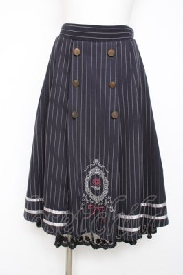 Preview of ローズカメオ風刺繍スカート F 紺