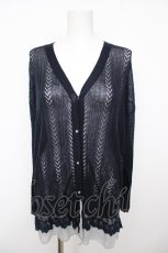 画像1: axes femme / 透かしニットカーディガン M 紺 Y-26-08-18-031-AX-TO-SZ-ZY (1)