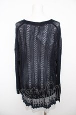 画像2: axes femme / 透かしニットカーディガン M 紺 Y-26-08-18-031-AX-TO-SZ-ZY (2)