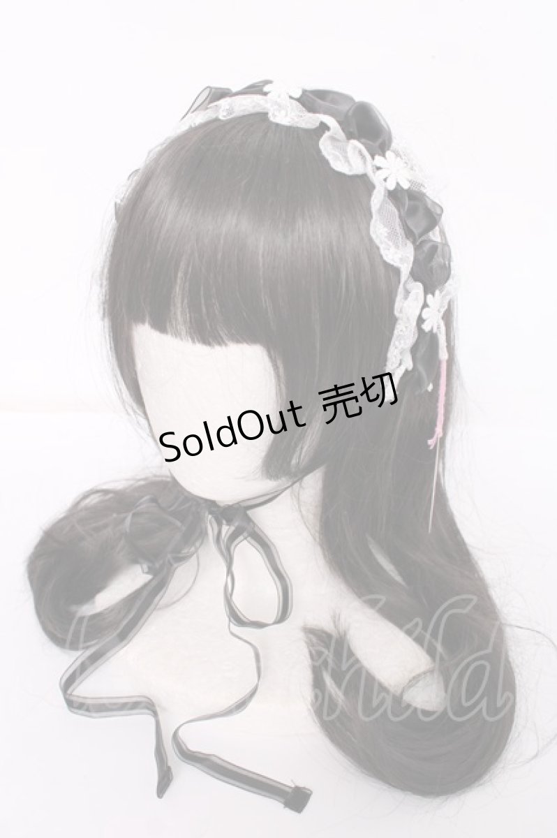 画像1: BABY,THE STARS SHINE BRIGHT / マーガレットのPetit Menuetヘッドドレス  黒×白 Y-26-08-20-056-BA-AC-SZ-ZS (1)