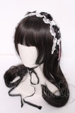 画像1: BABY,THE STARS SHINE BRIGHT / マーガレットのPetit Menuetヘッドドレス  黒×白 Y-26-08-20-056-BA-AC-SZ-ZS (1)