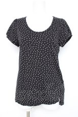 画像1: Franche Lippee / ドット柄半袖カットソー M 黒 Y-26-08-20-071-LO-TO-SZ-ZT051 (1)