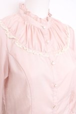画像3: Emily Temple cute / ヨークギャザーブラウス  ピンク Y-26-08-20-073-ET-BL-SZ-ZS (3)