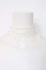 画像1: ATELIER PIERROT / 梯子レースチョーカー  シロ Y-26-08-20-011-EL-ZA-SZ-ZS (1)